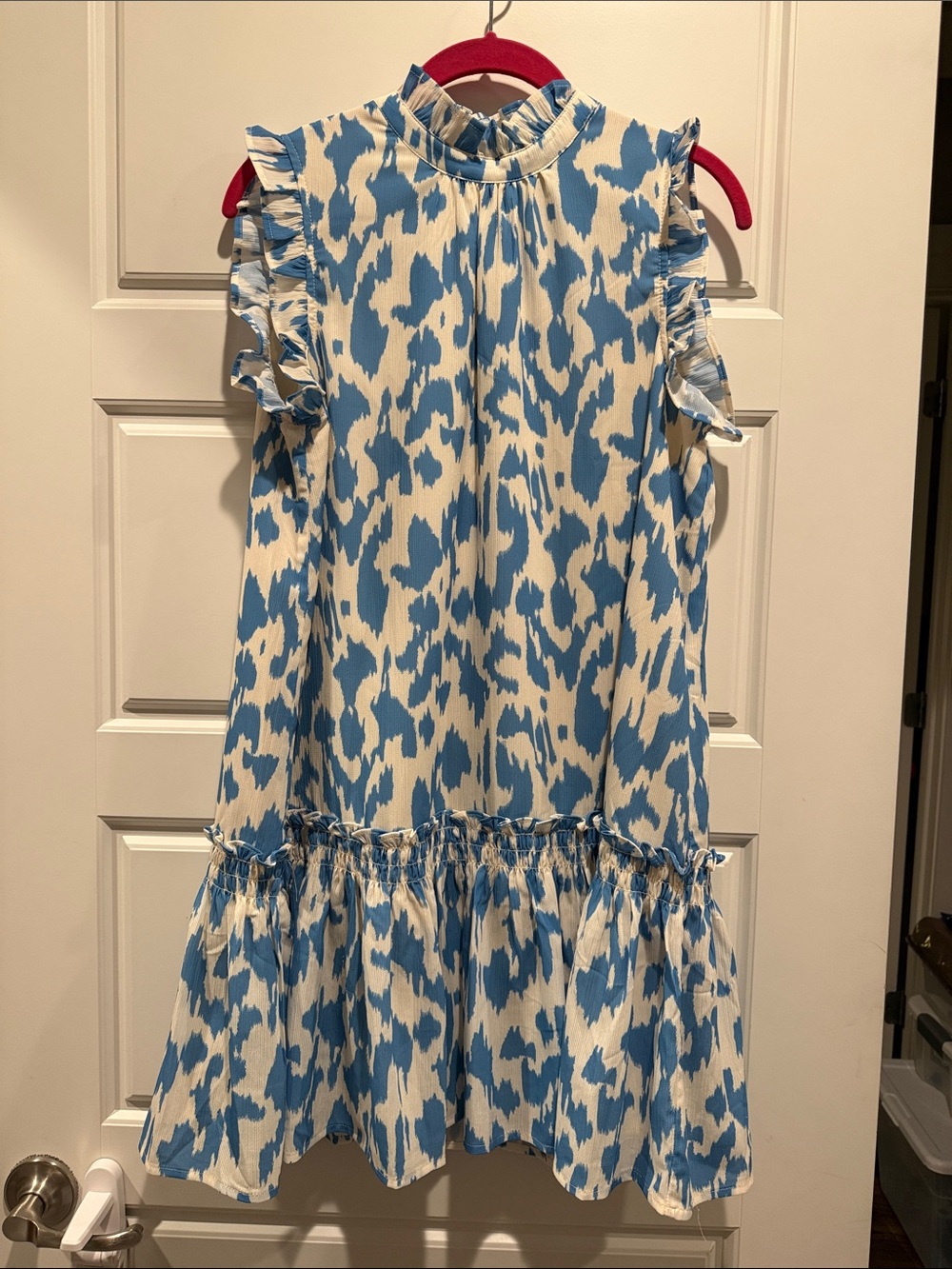 Pinch Blue and White Ruffle Tiered Dress